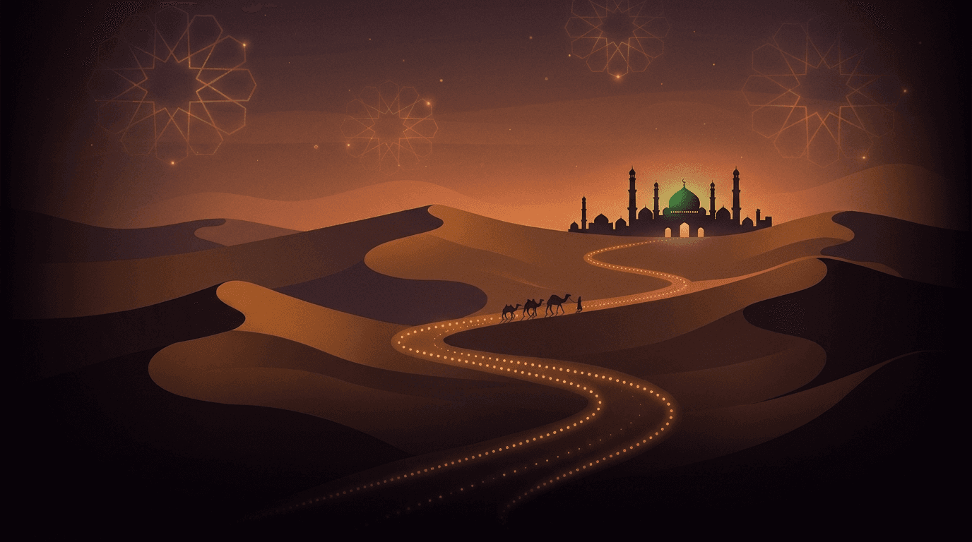 The Makkah to Madinah journey map in Rizanah